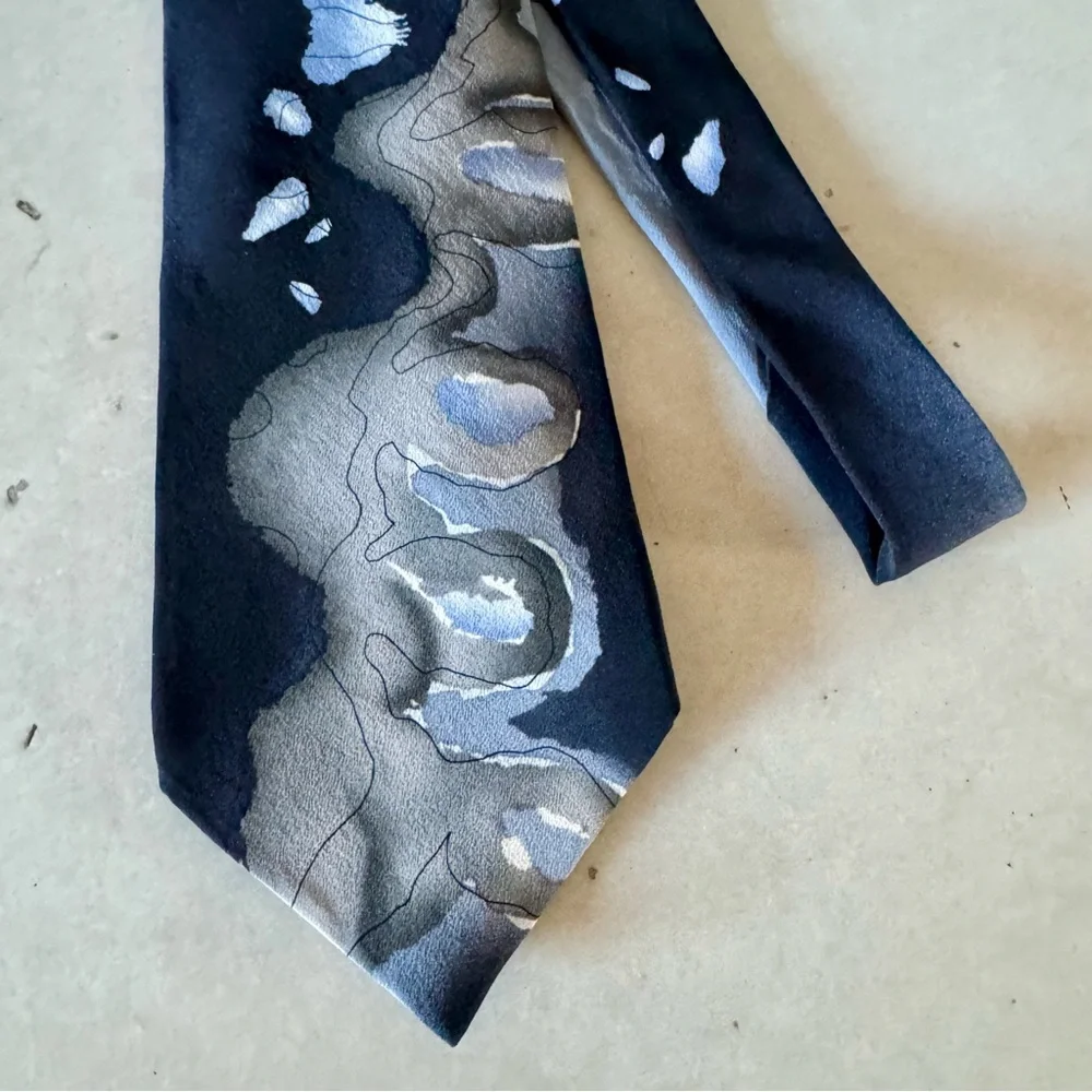 Jerry Garcia South Of the Border Collection 15 Silk Men’s Neck Tie Navy Blue EUC